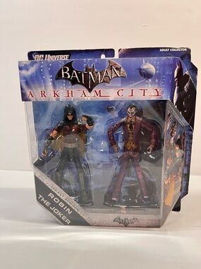 DC Universe Batman Arkham City Legacy Robin And The Joker Collector Figure set